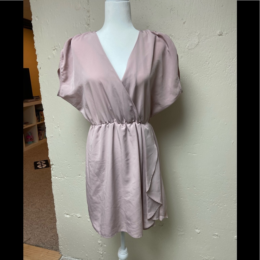 H&M pink faux wrap dress EUC